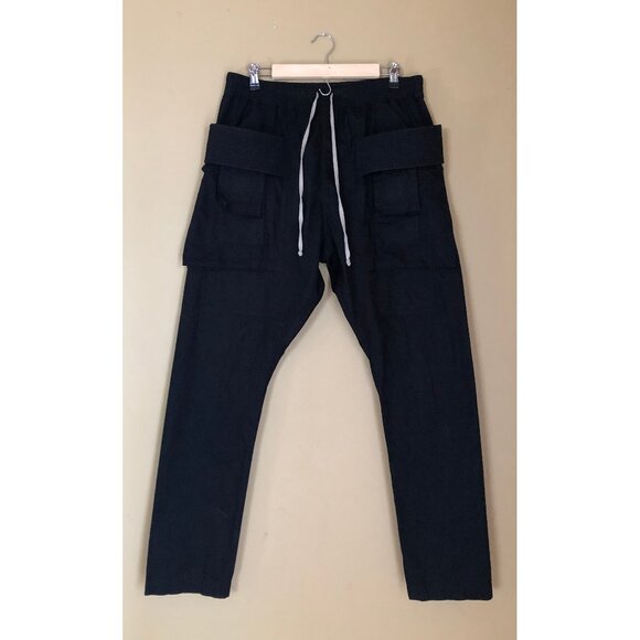 Rick Owens DRKSHDW ripstop cotton black Creatch cargo pants